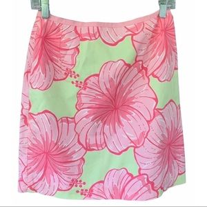 Lilly Pulitzer Hibiscus Floral Print Skirt Size 4